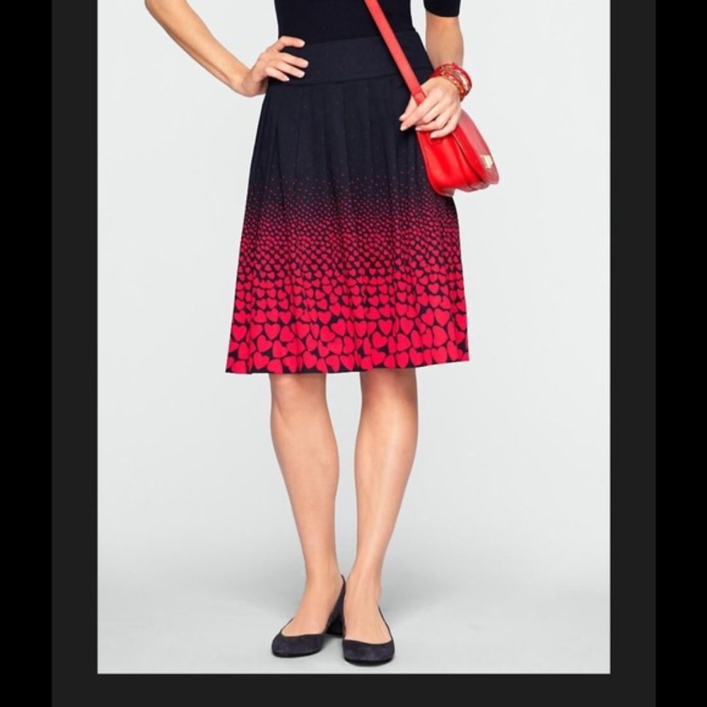 TALBOTS Navy Heart ❤️ print Ombre Skirt